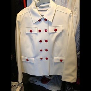 Tory Burch Ivory Peacoat - Sz 14